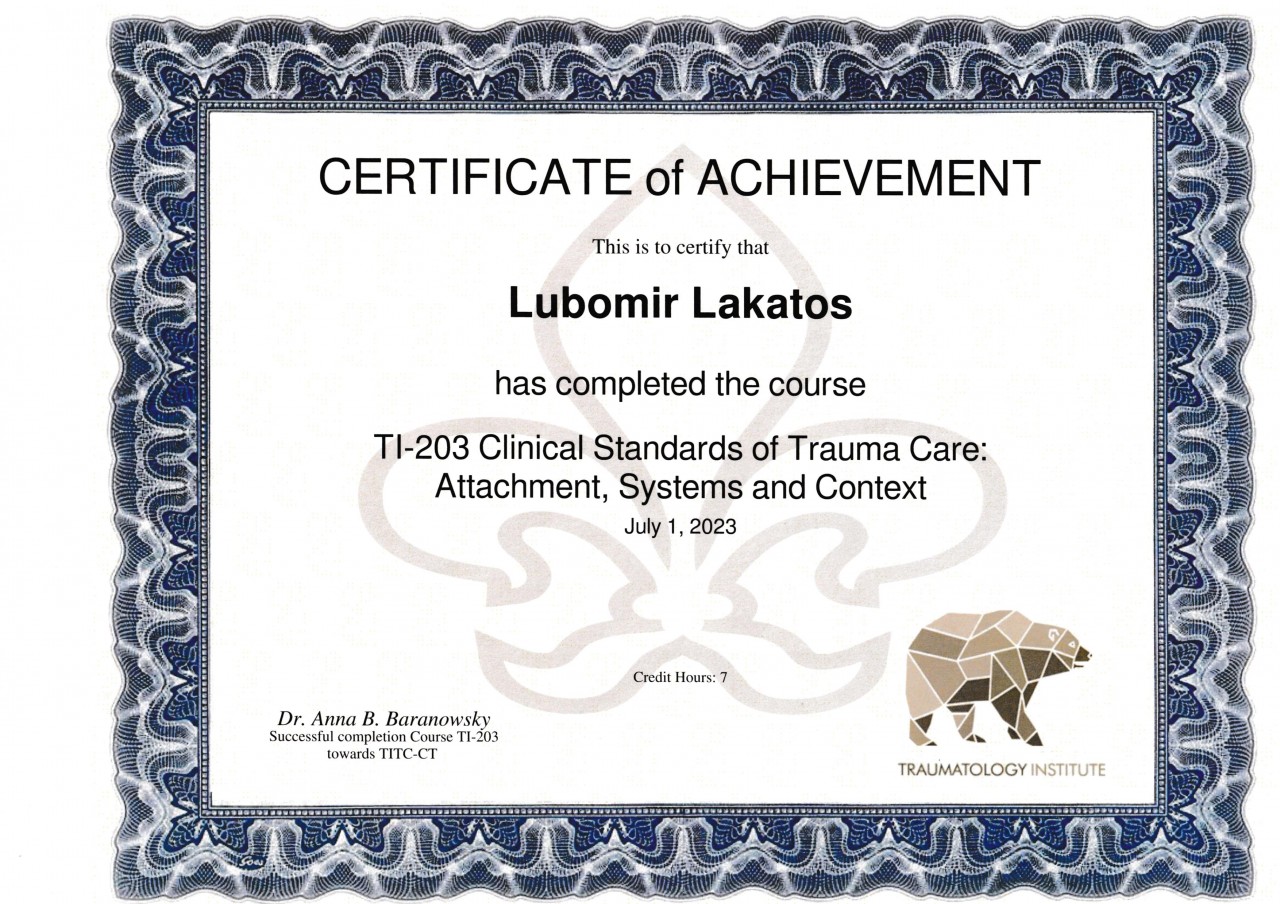 Dr. Lubomir Lakatos, D.Sc., Ph.D., M.Sc., B.B.A., Clinical Traumatologist (TITC-C.T.), Community Workplace Traumatologist (TITC-C.W.T.), Prof. h.c., Dr. h.c. (Humanities, Grace Ladies Global Academy, North Carolina).