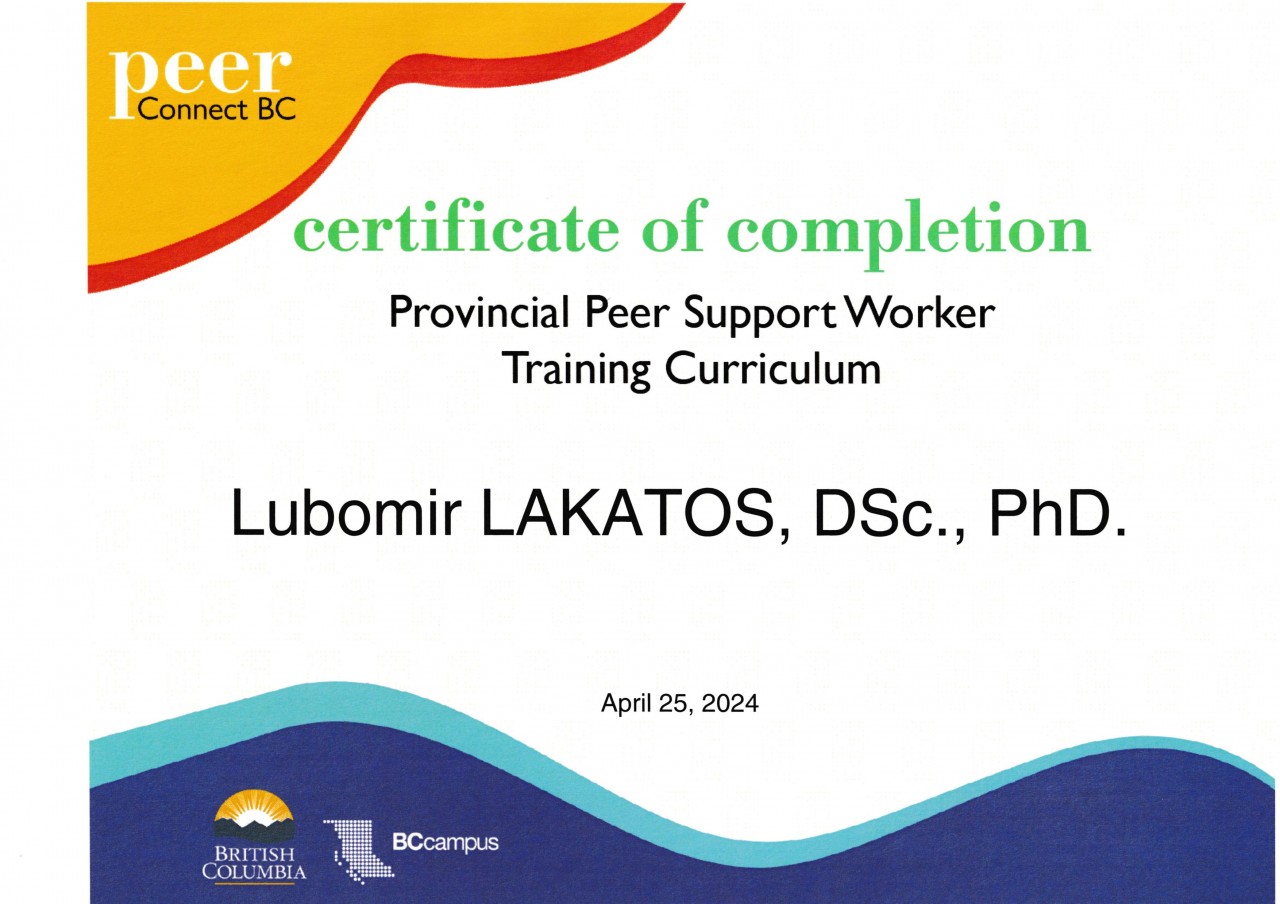 Dr. Lubomir Lakatos, D.Sc., Ph.D., M.Sc., B.B.A., Clinical Traumatologist (TITC-C.T.), Community Workplace Traumatologist (TITC-C.W.T.), Prof. h.c., Dr. h.c. (Humanities, Grace Ladies Global Academy, North Carolina).