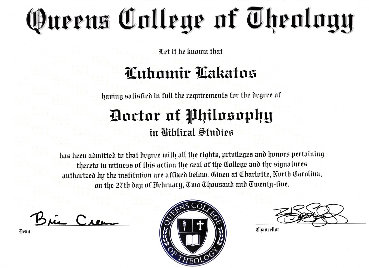 Dr. Lubomir Lakatos, D.Sc., Ph.D., M.Sc., B.B.A., Clinical Traumatologist (TITC-C.T.), Community Workplace Traumatologist (TITC-C.W.T.), Prof. h.c., Dr. h.c. (Humanities, Grace Ladies Global Academy, North Carolina).